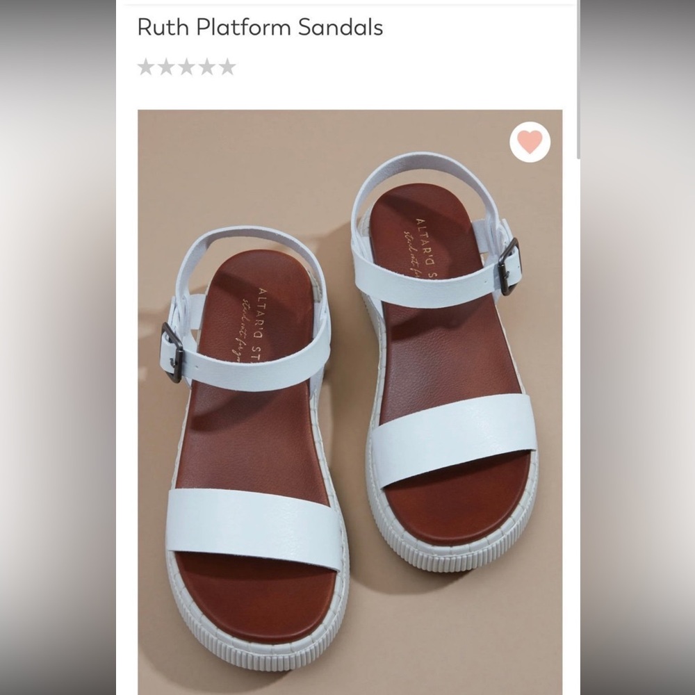 Altar’d State Ruth Platform Sandals summer White NWT (Runs big! 7.5)